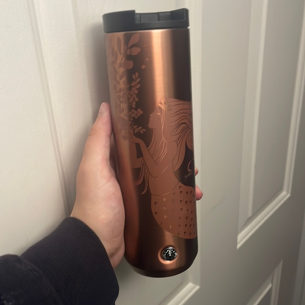 Starbucks 2021 Winter Holiday Rose Gold Mermaid 16oz Vacuum Insulated Tumbler